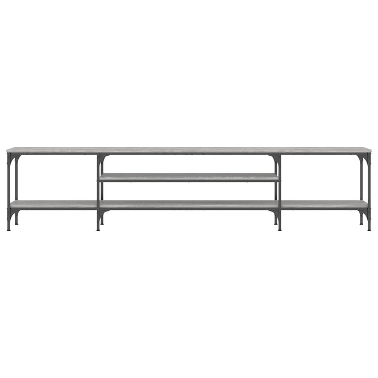 Tv-meubel 201x35x45 cm bewerkt hout en ijzer grijs sonoma eiken MeubelReus