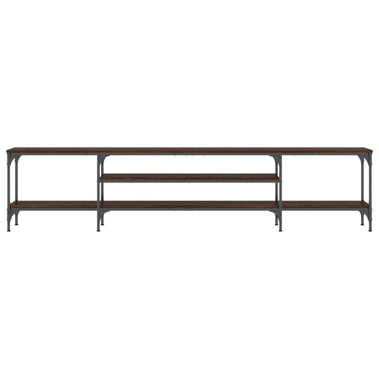 Tv-meubel 201x35x45 cm bewerkt hout en ijzer bruin eikenkleur MeubelReus