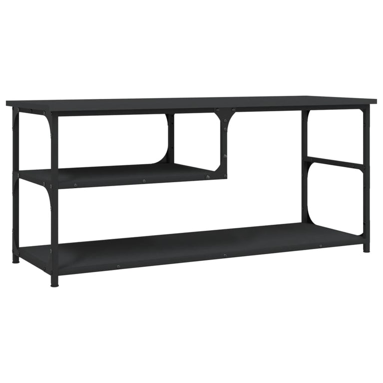Tv-meubel 103x38x46,5 cm bewerkt hout en staal zwart MeubelReus
