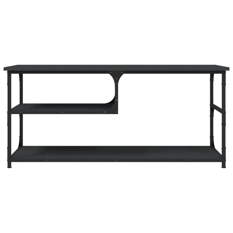 Tv-meubel 103x38x46,5 cm bewerkt hout en staal zwart MeubelReus