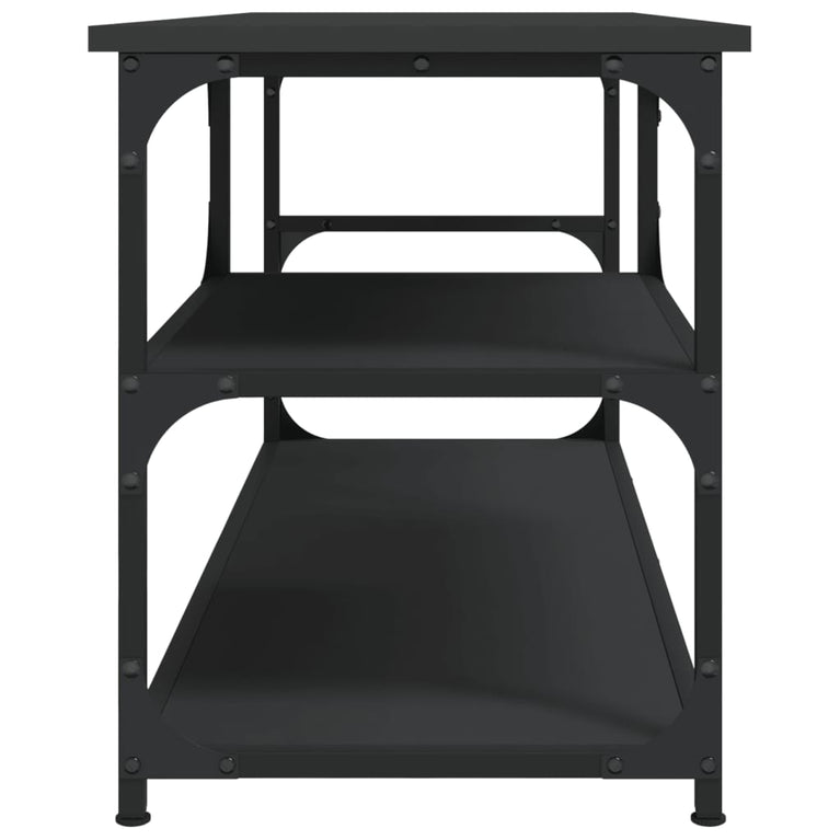 Tv-meubel 103x38x46,5 cm bewerkt hout en staal zwart MeubelReus