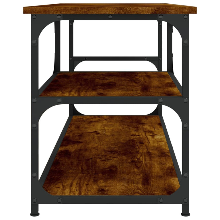 Tv-meubel 103x38x46,5 cm bewerkt hout staal gerookt eikenkleur MeubelReus