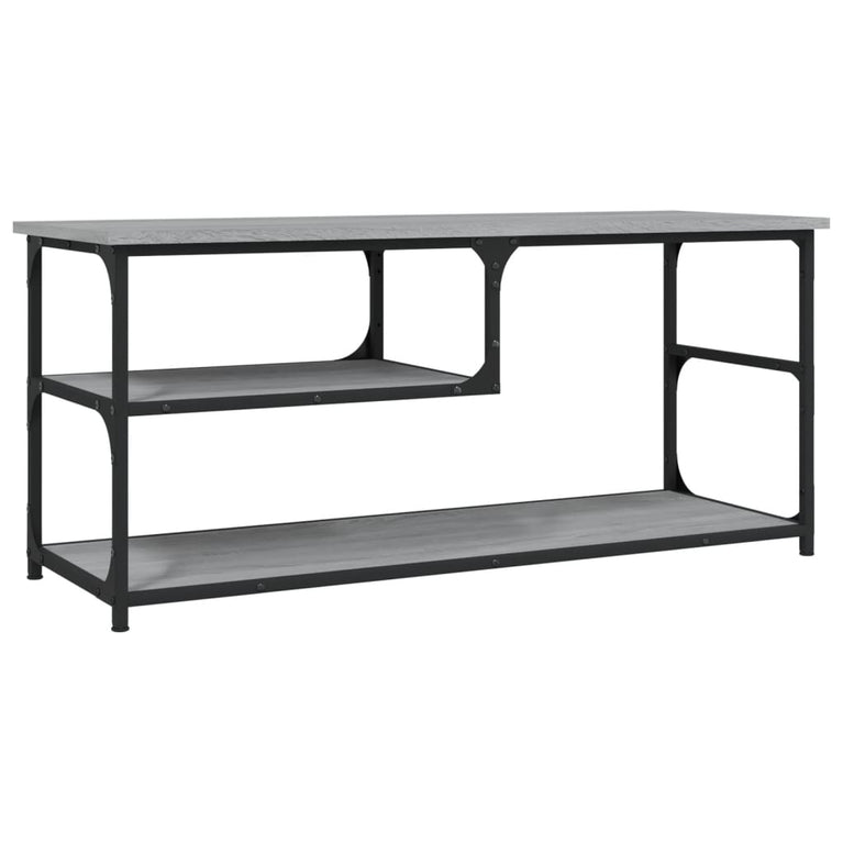 Tv-meubel 103x38x46,5 cm en bewerkt hout staal grijs sonoma MeubelReus