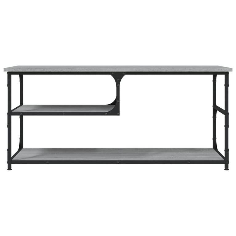 Tv-meubel 103x38x46,5 cm en bewerkt hout staal grijs sonoma MeubelReus
