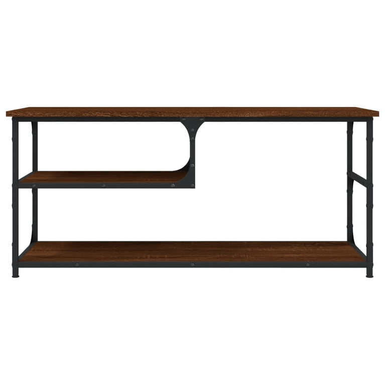 Tv-meubel 103x38x46,5 cm bewerkt hout staal bruin eikenkleur MeubelReus