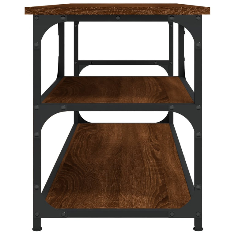Tv-meubel 103x38x46,5 cm bewerkt hout staal bruin eikenkleur MeubelReus