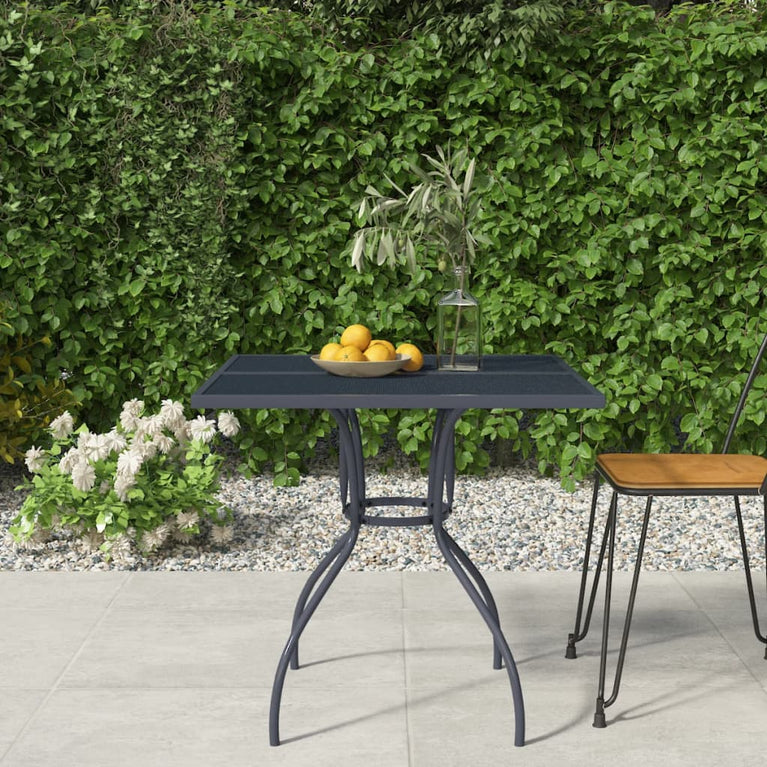Tuintafel 80x80x72,5 cm staal gaas antracietkleurig MeubelReus