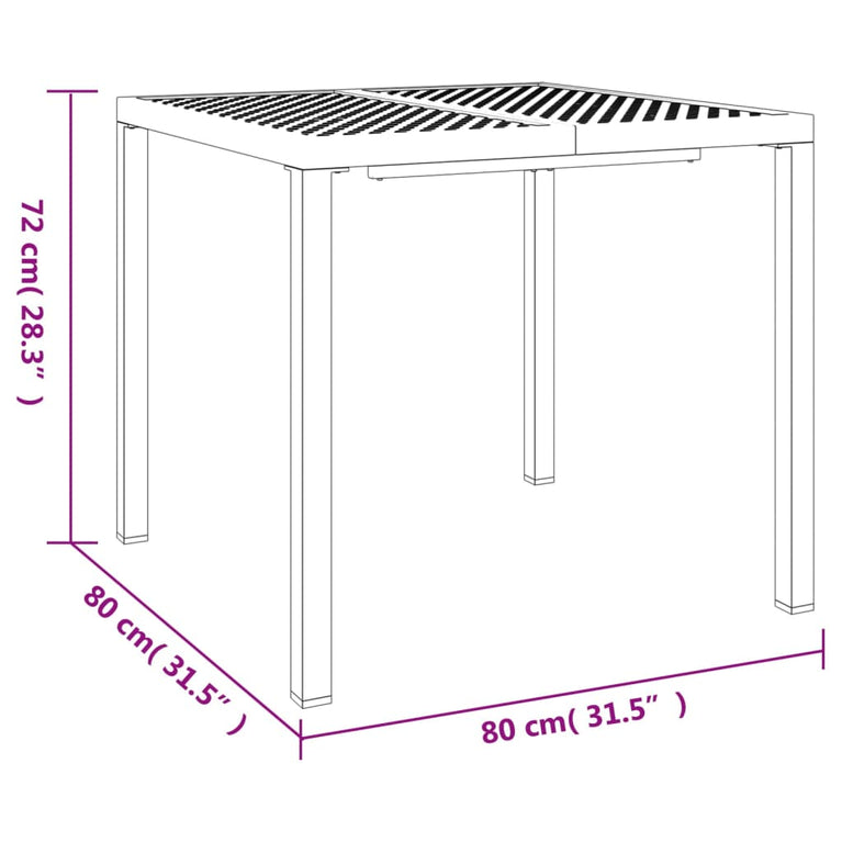 Tuintafel 80x80x72 cm staal antracietkleurig MeubelReus