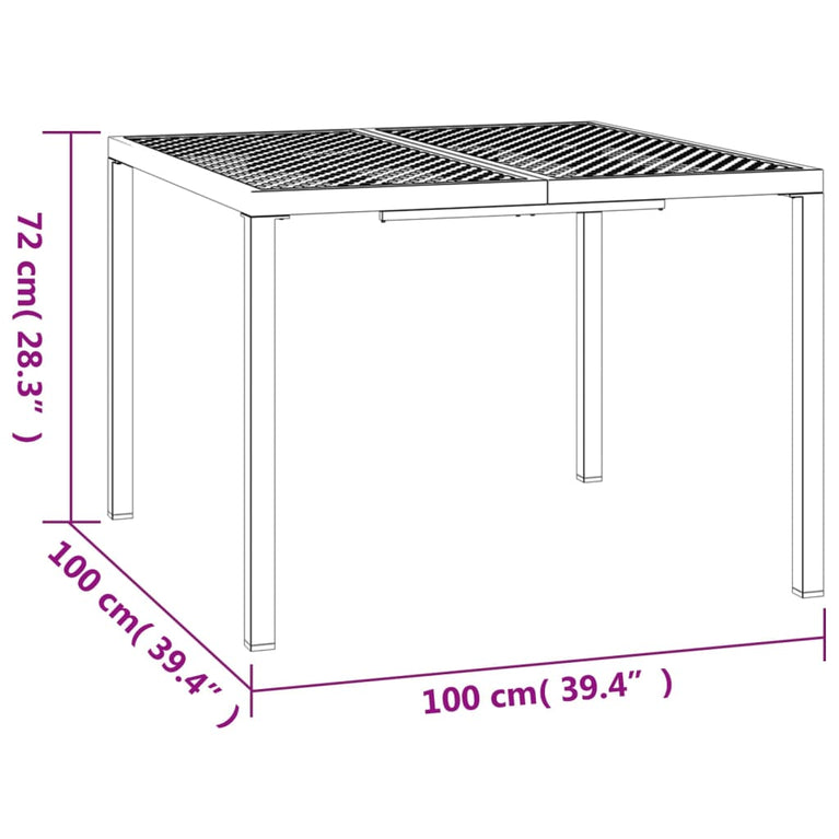 Tuintafel 100x100x72 cm staal antracietkleurig MeubelReus