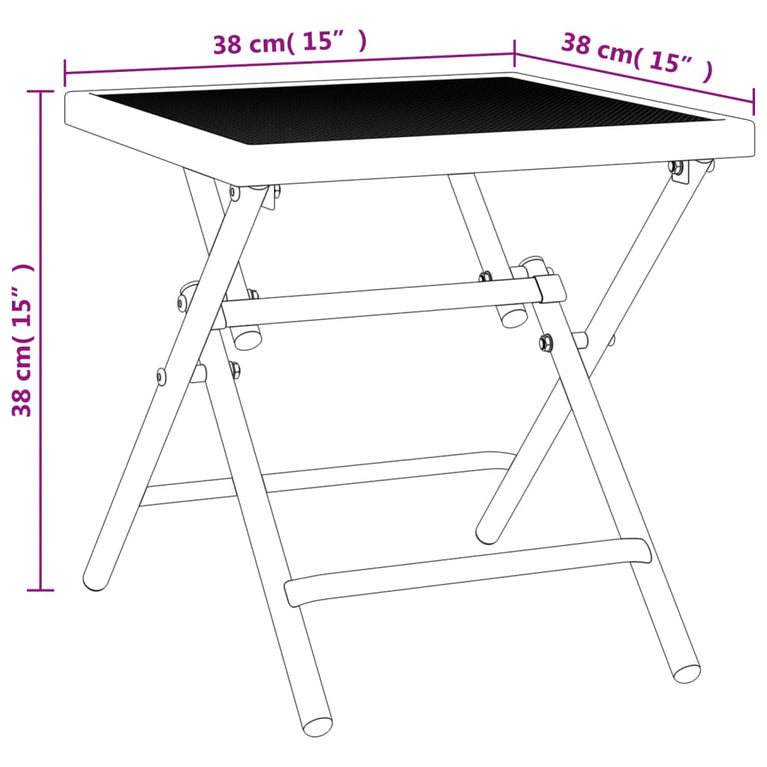 Tuintafel 38x38x38 cm staalgaas antracietkleurig MeubelReus