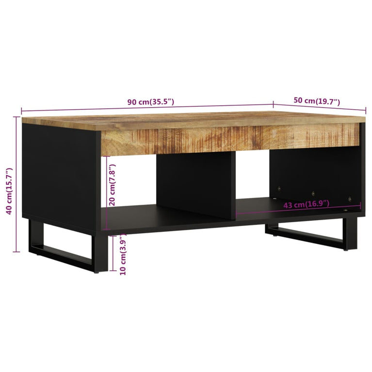 Salontafel 90x50x40 cm massief mangohout MeubelReus
