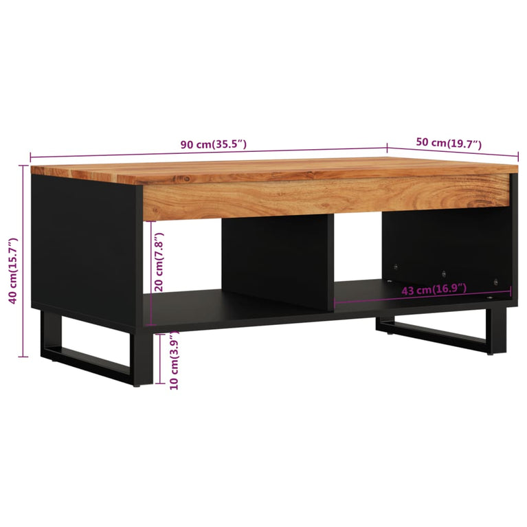 Salontafel 90x50x40 cm massief acaciahout MeubelReus