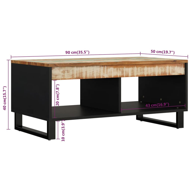 Salontafel 90x50x40 cm massief gerecycled hout MeubelReus