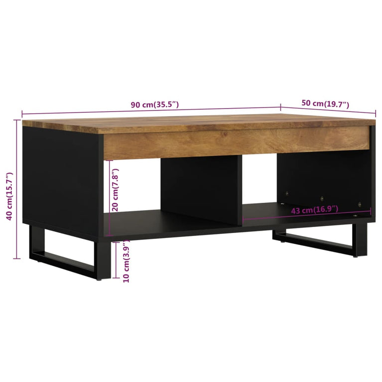 Salontafel 90x50x40 cm massief mangohout MeubelReus