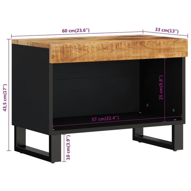 Tv-meubel 60x33x43,5 cm massief mangohout MeubelReus