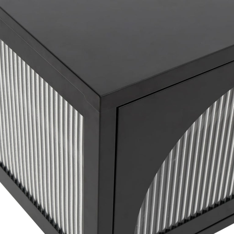 Tv-meubel 105x35x50 cm glas en staal zwart MeubelReus