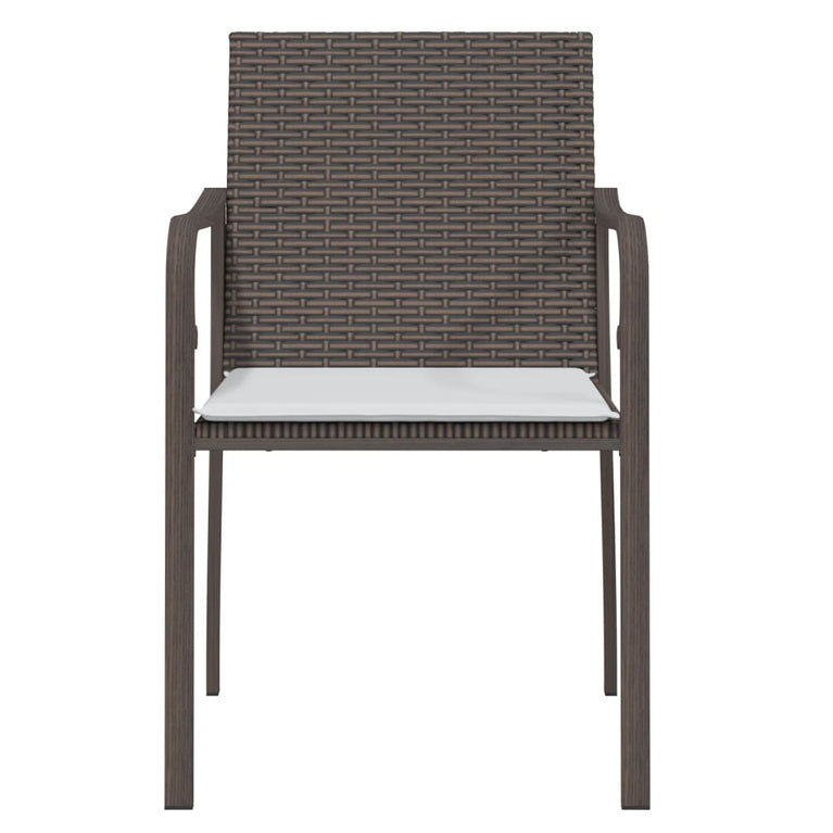 Tuinstoelen 2 st met kussens 56x59x84 cm poly rattan bruin MeubelReus