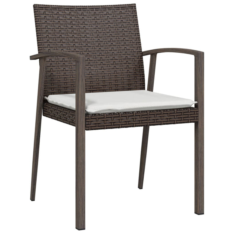 Tuinstoelen 2 st met kussens 56,5x57x83 cm poly rattan bruin MeubelReus