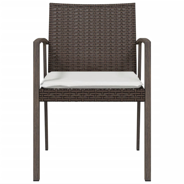 Tuinstoelen 2 st met kussens 56,5x57x83 cm poly rattan bruin MeubelReus