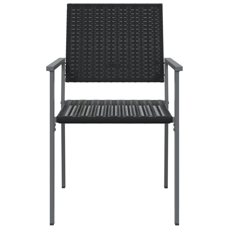 Tuinstoelen 2 st 54x62,5x89 cm poly rattan zwart MeubelReus