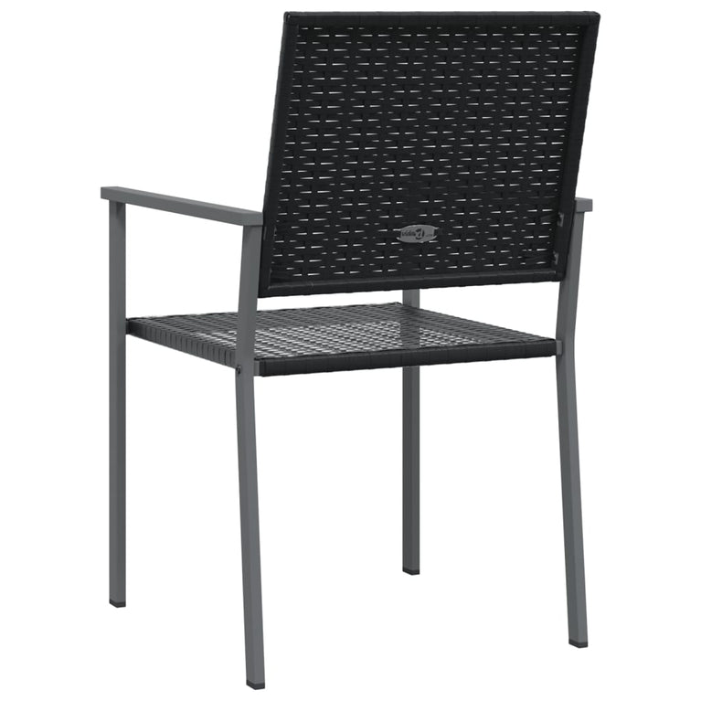 Tuinstoelen 2 st 54x62,5x89 cm poly rattan zwart MeubelReus