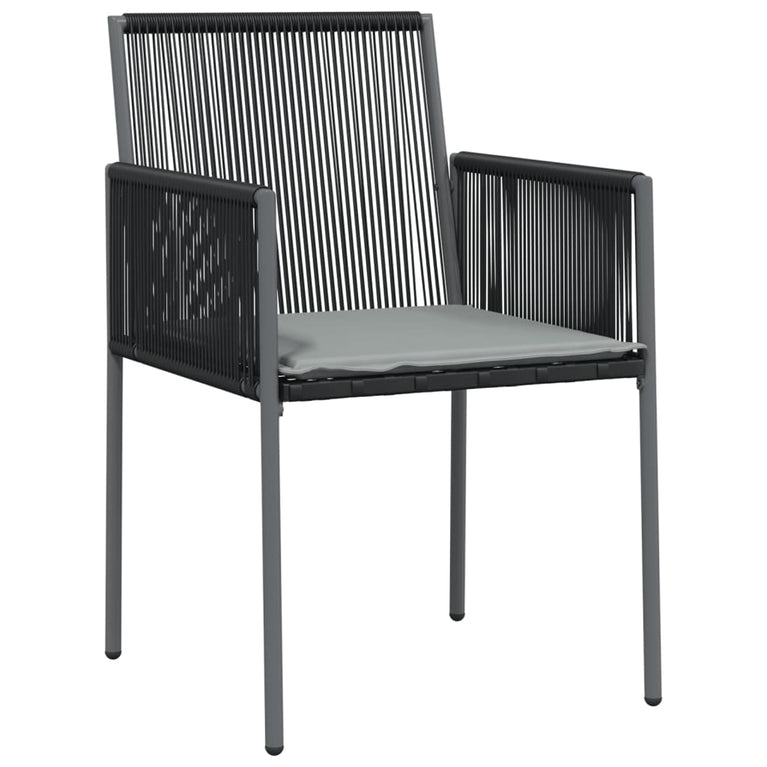 Tuinstoelen 2 st met kussens 54x60,5x83,5 cm poly rattan zwart MeubelReus