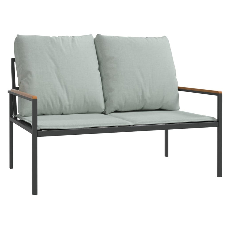 3-delige Loungeset met kussens staal antracietkleurig MeubelReus