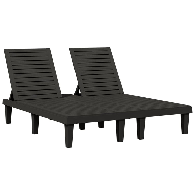 Ligbed tweepersoons 155x138x83 cm polypropeen zwart MeubelReus
