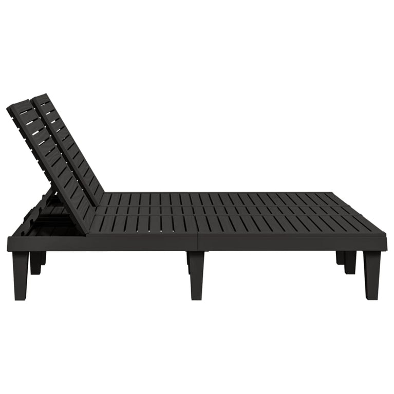 Ligbed tweepersoons 155x138x83 cm polypropeen zwart MeubelReus