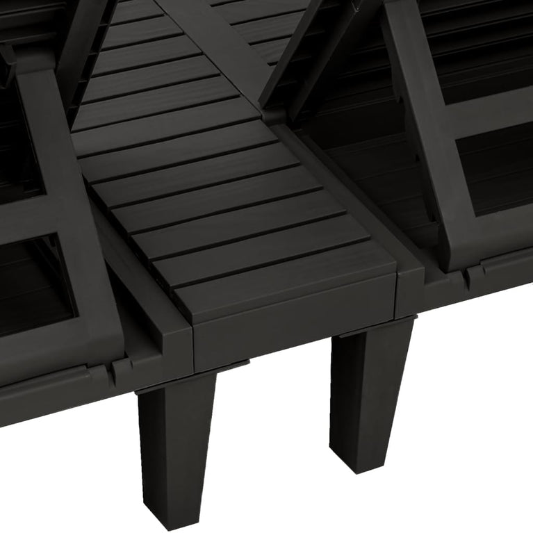 Ligbed tweepersoons 155x138x83 cm polypropeen zwart MeubelReus