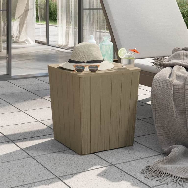 Tuintafel met afneembaar deksel polypropeen lichtbruin MeubelReus