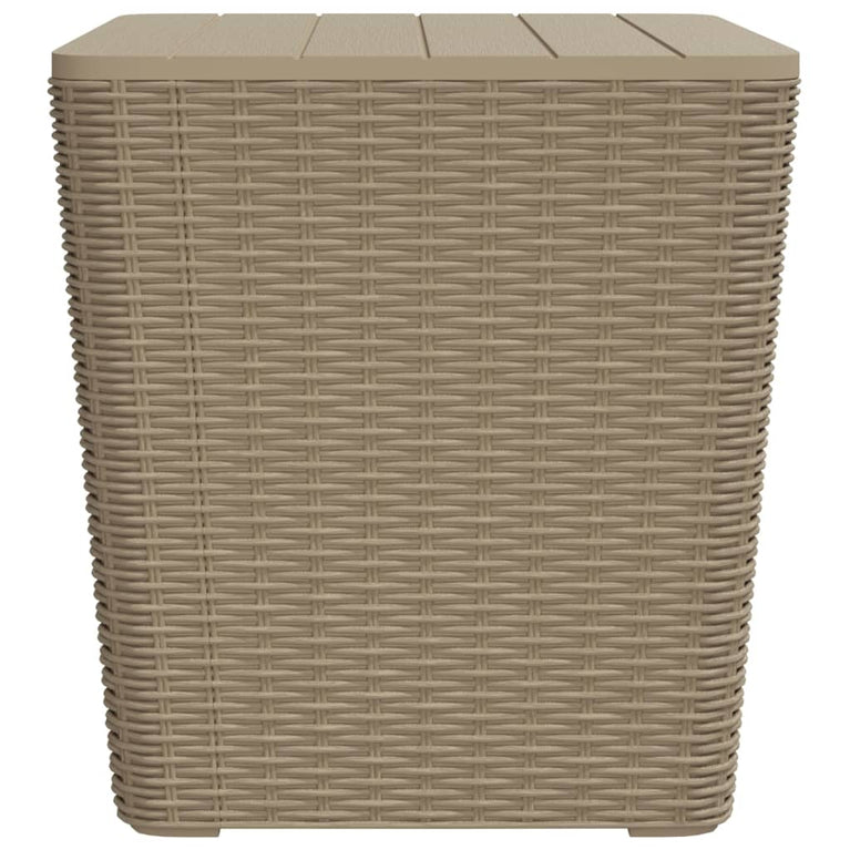 Tuintafel met afneembaar deksel polypropeen lichtbruin MeubelReus