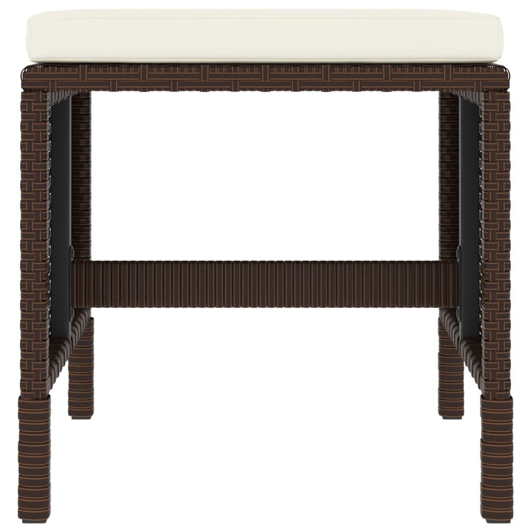 6-delige Tuinset met kussens poly rattan bruin