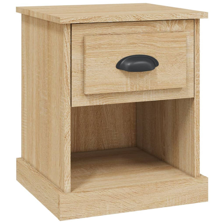 Nachtkastje 39x39x47,5 cm bewerkt hout sonoma eikenkleurig MeubelReus