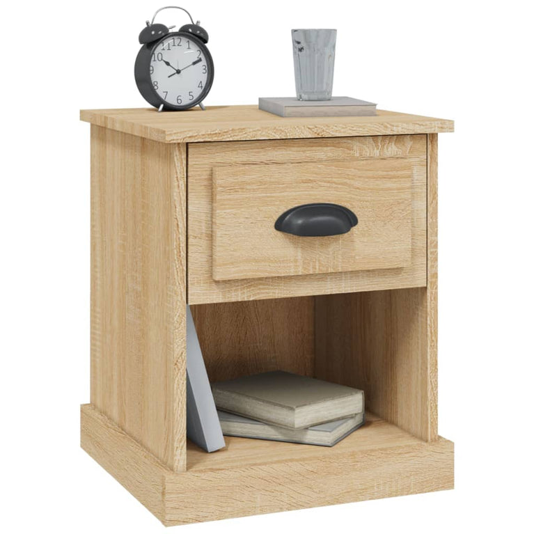 Nachtkastje 39x39x47,5 cm bewerkt hout sonoma eikenkleurig MeubelReus