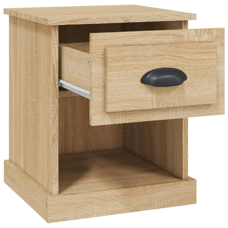 Nachtkastje 39x39x47,5 cm bewerkt hout sonoma eikenkleurig MeubelReus
