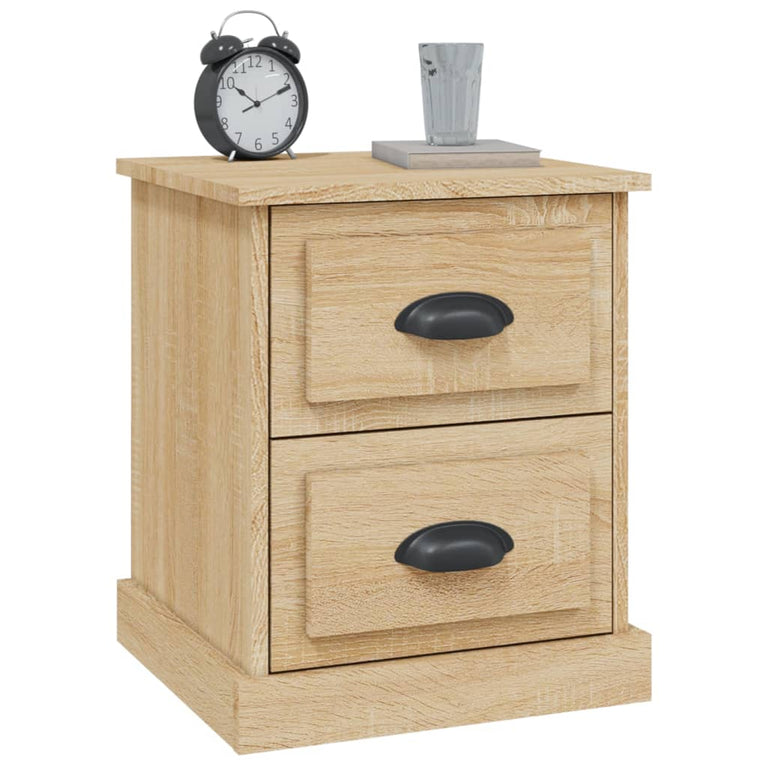 Nachtkastje 39x39x47,5 cm bewerkt hout sonoma eikenkleurig MeubelReus