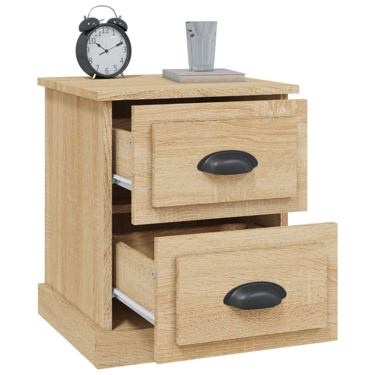 Nachtkastje 39x39x47,5 cm bewerkt hout sonoma eikenkleurig MeubelReus