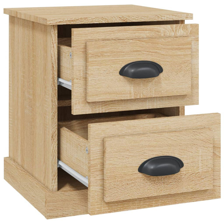 Nachtkastje 39x39x47,5 cm bewerkt hout sonoma eikenkleurig MeubelReus
