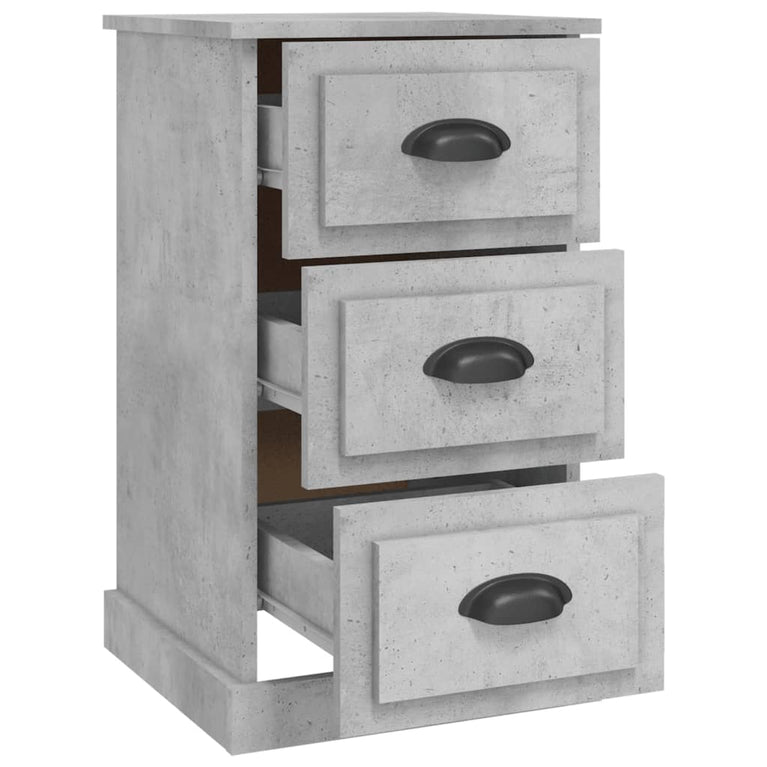 Nachtkastje 39x39x67 cm bewerkt hout betongrijs MeubelReus