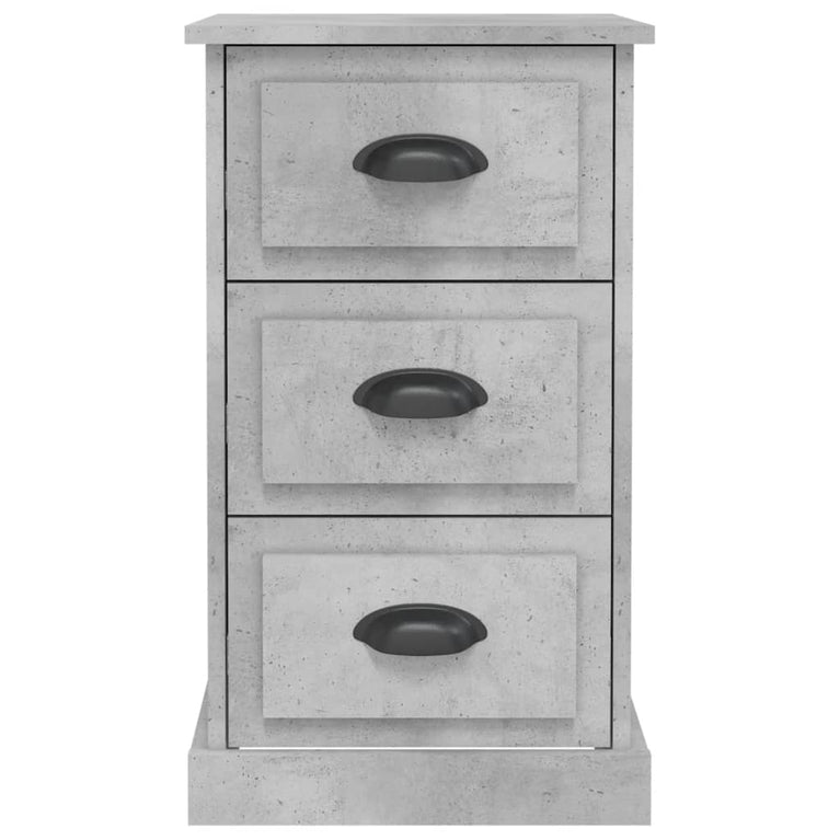 Nachtkastje 39x39x67 cm bewerkt hout betongrijs MeubelReus