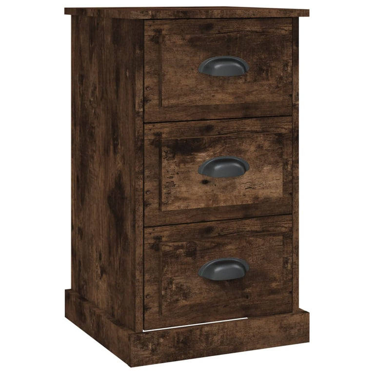 Nachtkastje 39x39x67 cm bewerkt hout gerookt eikenkleurig MeubelReus