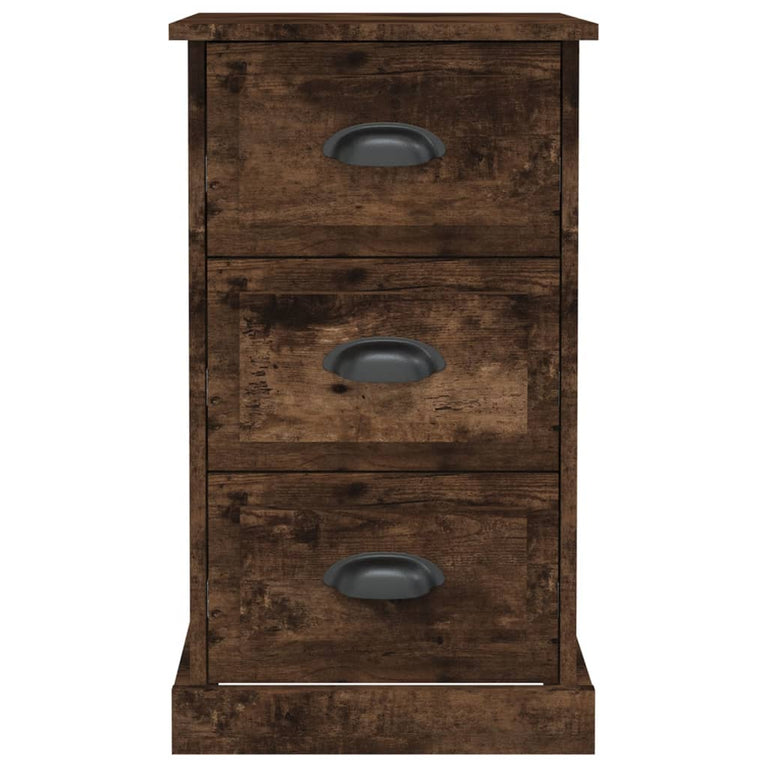Nachtkastje 39x39x67 cm bewerkt hout gerookt eikenkleurig MeubelReus