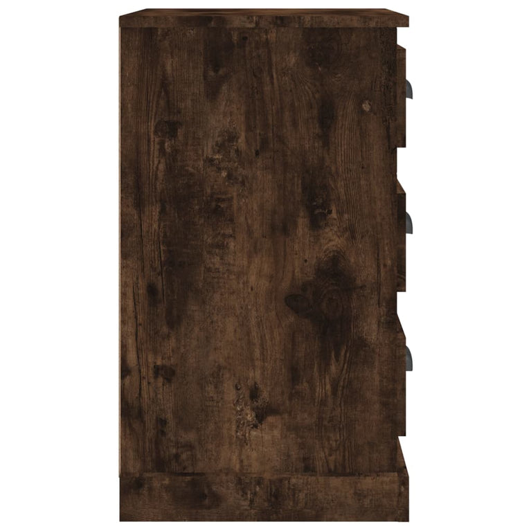 Nachtkastje 39x39x67 cm bewerkt hout gerookt eikenkleurig MeubelReus