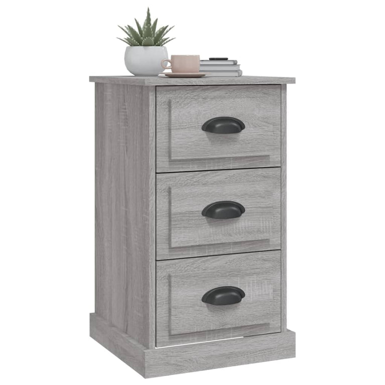 Nachtkastje 39x39x67 cm bewerkt hout grijs sonoma eikenkleurig MeubelReus