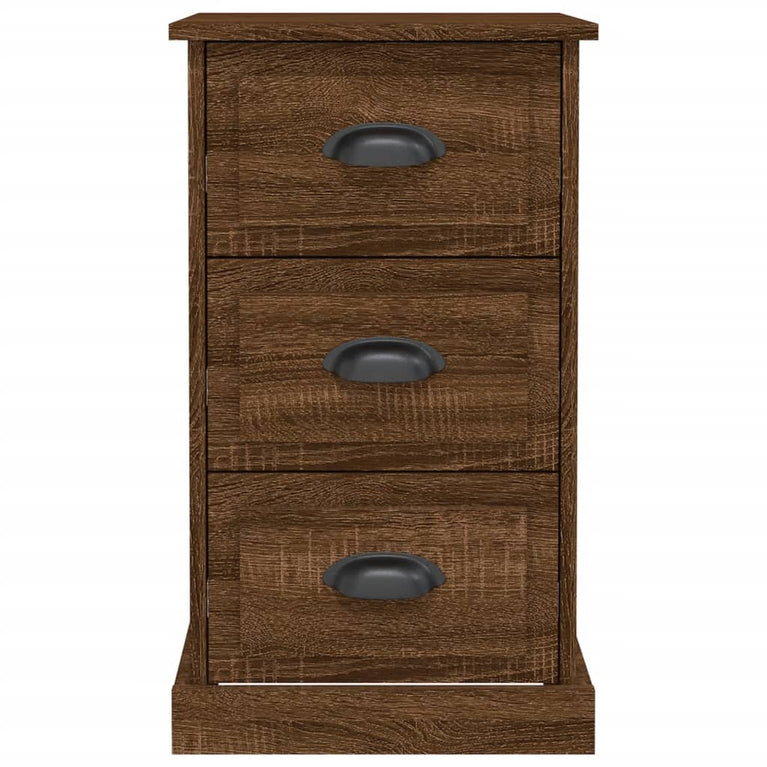 Nachtkastje 39x39x67 cm bewerkt hout bruin eikenkleur MeubelReus