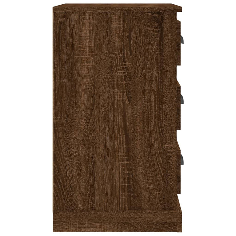 Nachtkastje 39x39x67 cm bewerkt hout bruin eikenkleur MeubelReus
