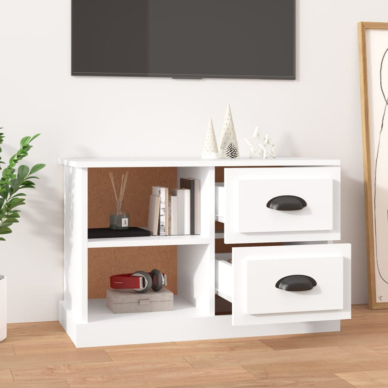 Tv-meubel 73x35,5x47,5 cm bewerkt hout wit MeubelReus