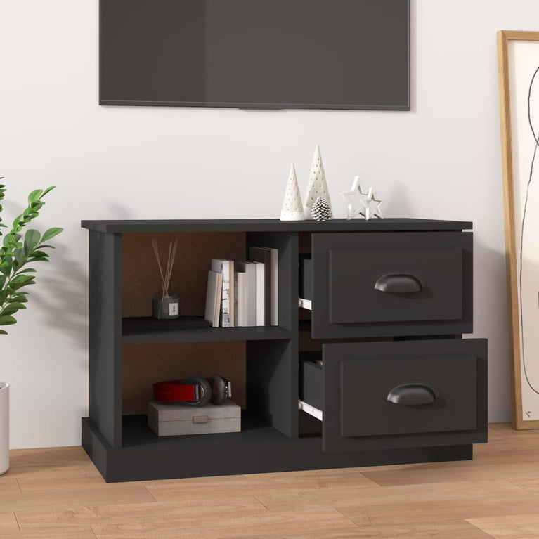 Tv-meubel 73x35,5x47,5 cm bewerkt hout zwart MeubelReus