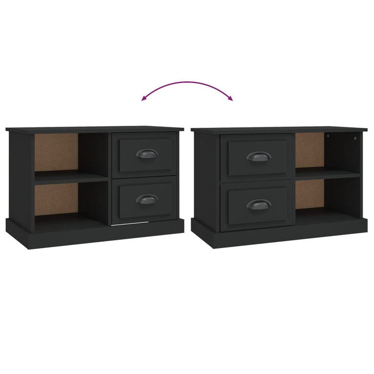 Tv-meubel 73x35,5x47,5 cm bewerkt hout zwart MeubelReus